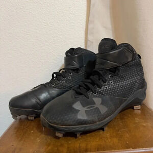 Under Armour Mens Harper One Baseball Cleat Black Sand Softball Strap Size 8M US